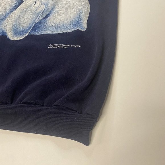 Coca Cola Vintage Polar Bear Sweatshirt Sweater 1995 Coke Size Large - Picture 7 of 8